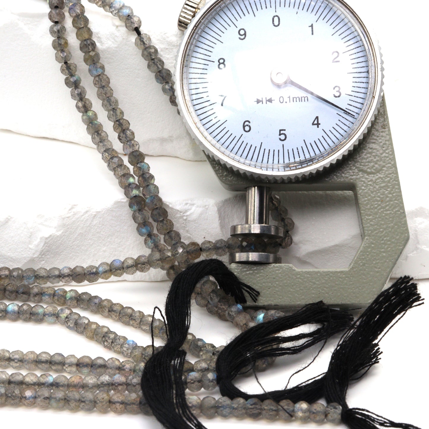 Blue Labradorite 3mm Faceted Rondelles Bead Strand