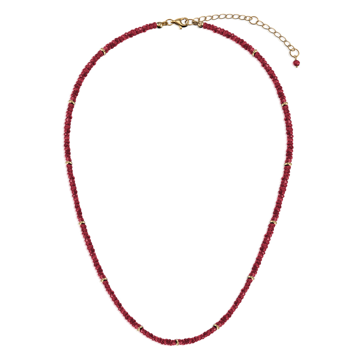 18k Ruby and Gold Bead Necklace