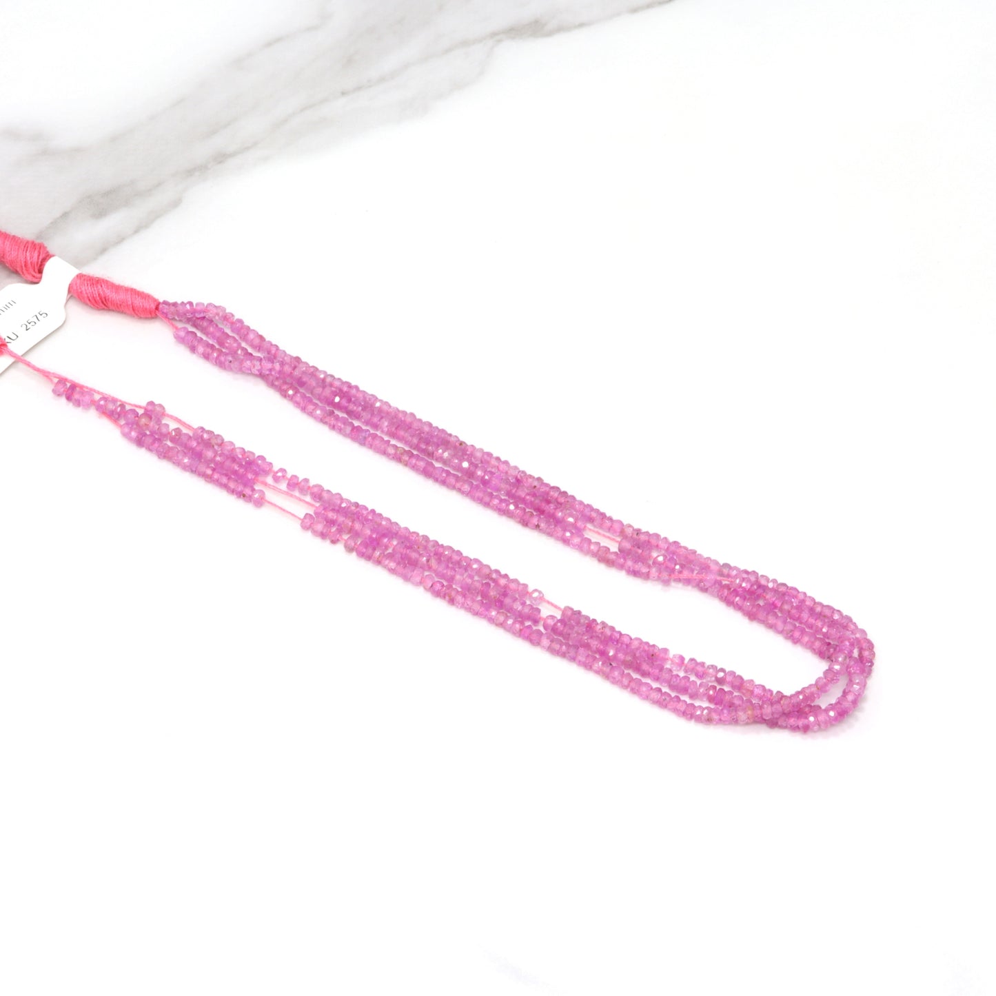 Pink Sapphire 2mm Faceted Rondelles