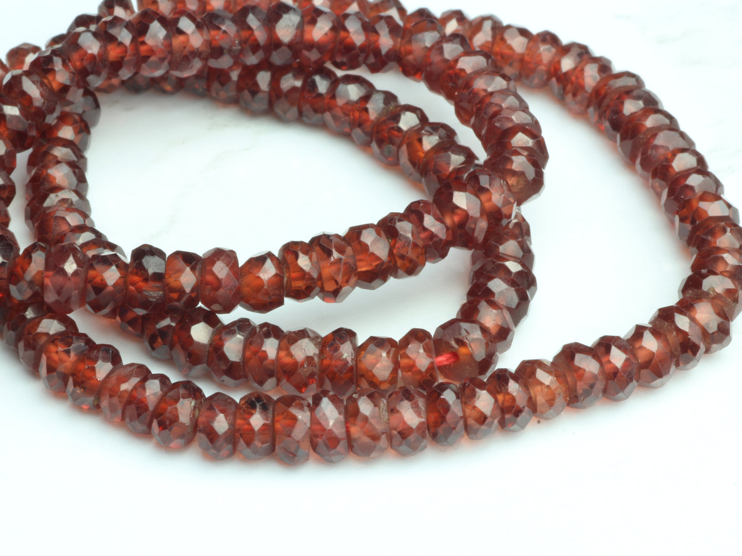 Red Garnet 4mm Faceted Rondelles