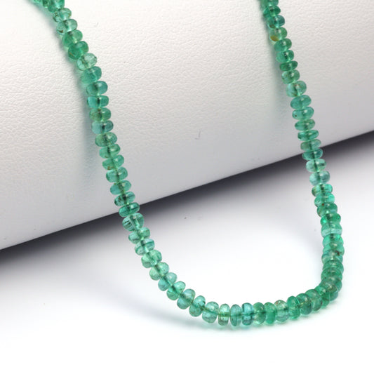 Green Emerald 2.5mm - 3.25mm Smooth Rondelles Bead Strand