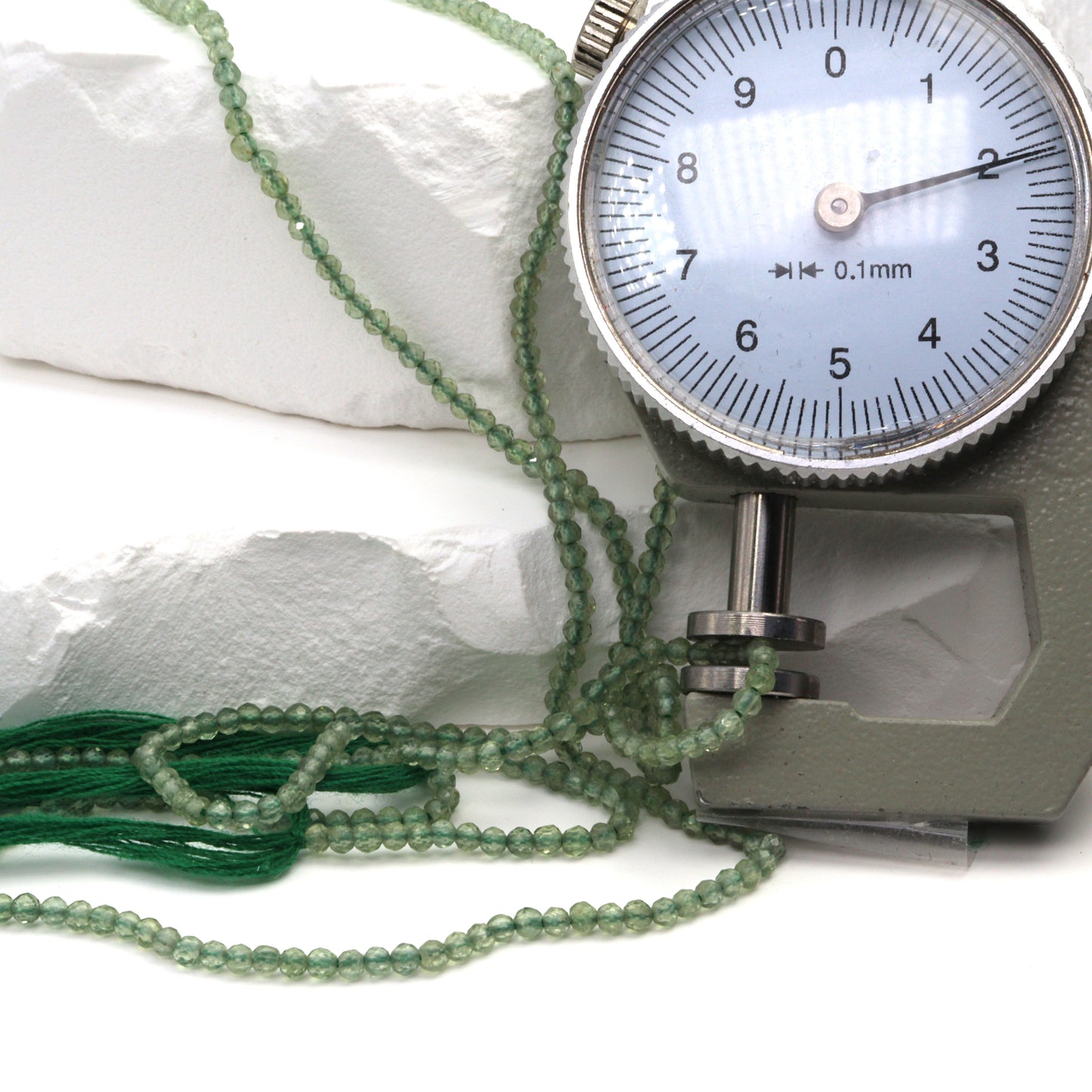 Green Apatite 2mm Faceted Rounds