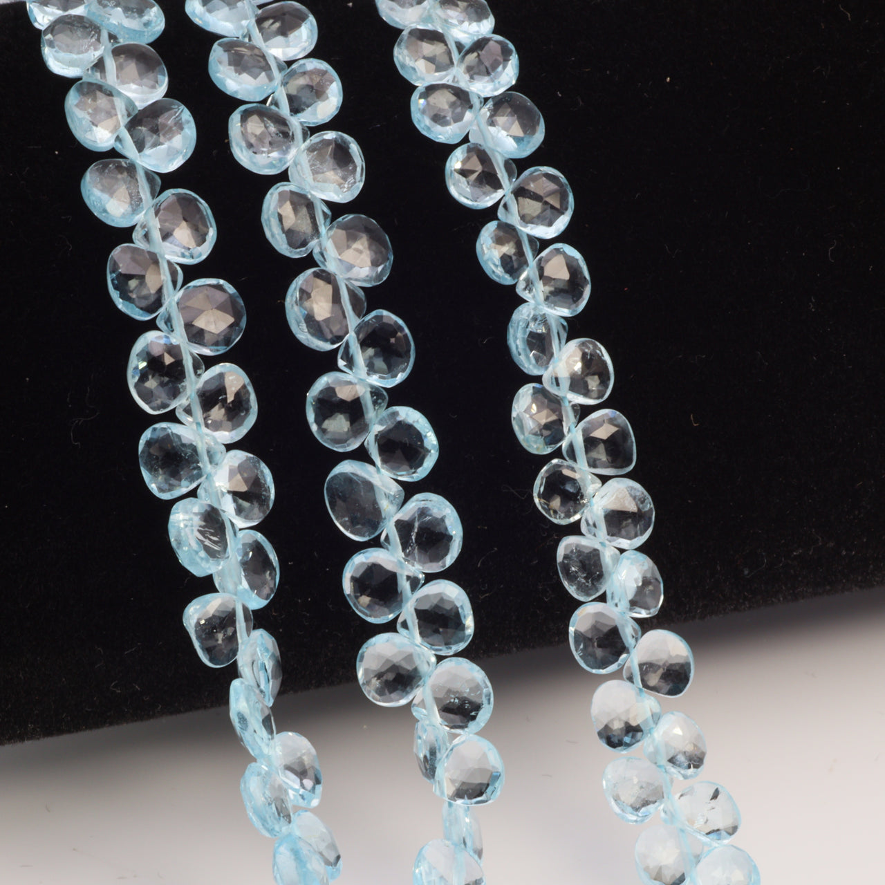 Sky Blue Topaz 5mm Faceted Heart Shaped Briolettes