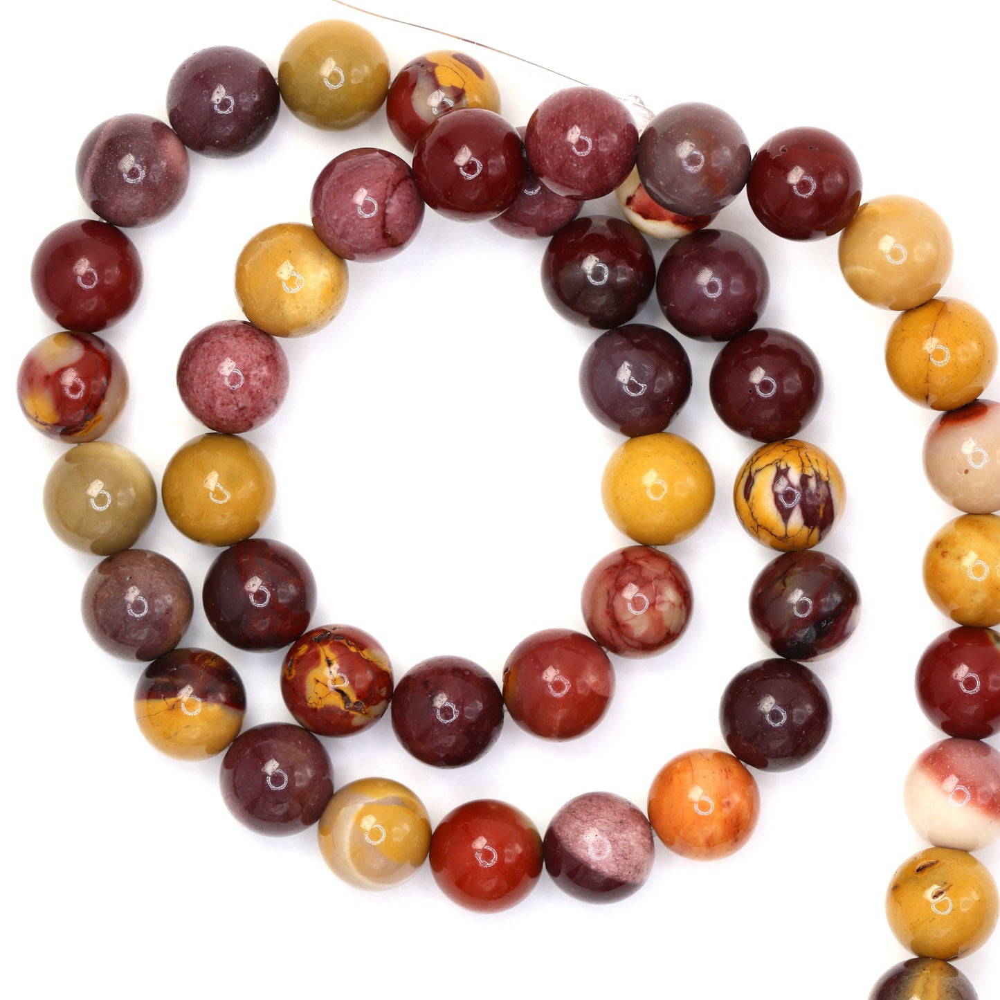 Natural Mookaite 8mm Smooth Rounds