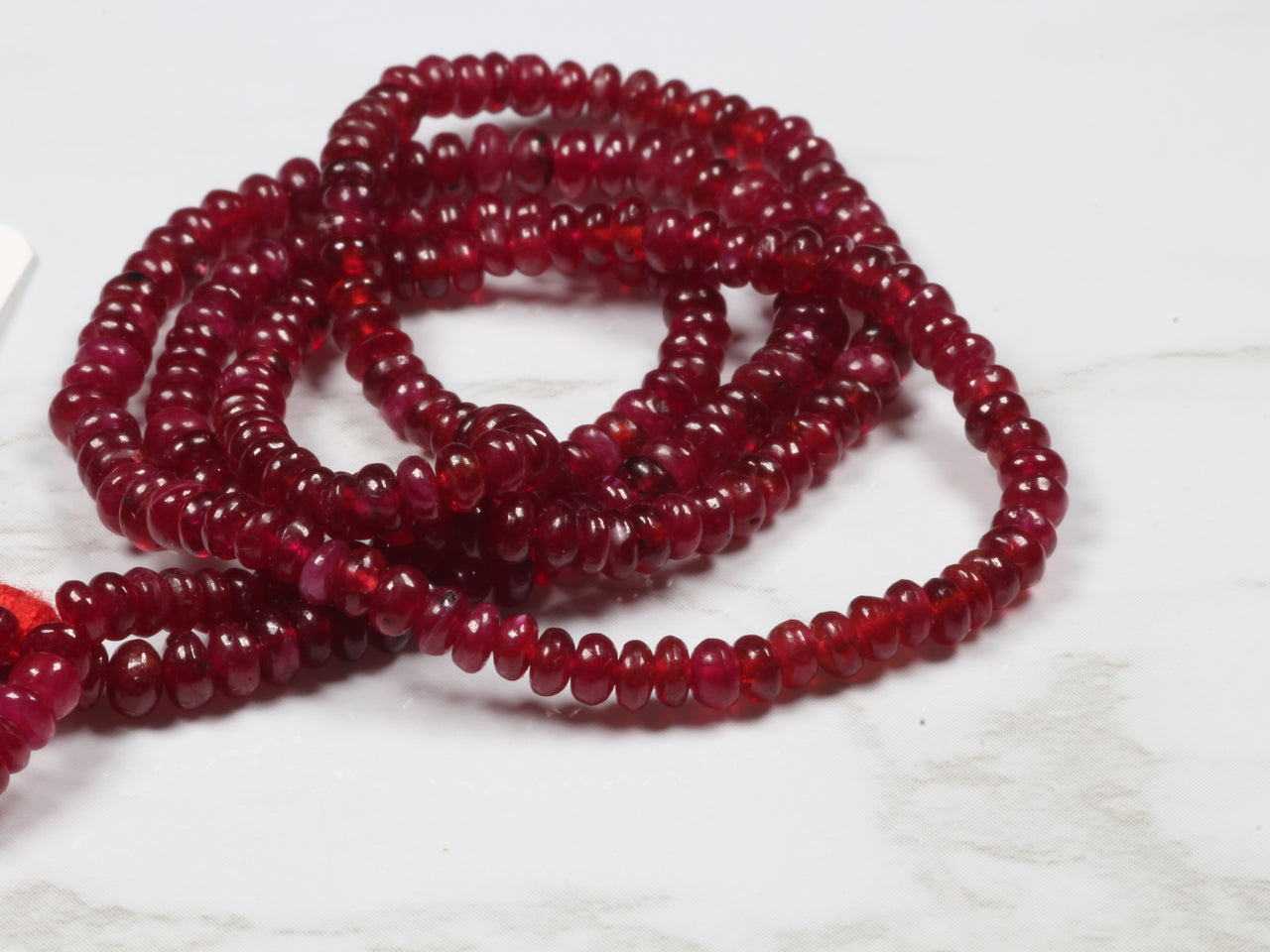 Red Ruby 3mm Smooth Rondelles Bead Strand