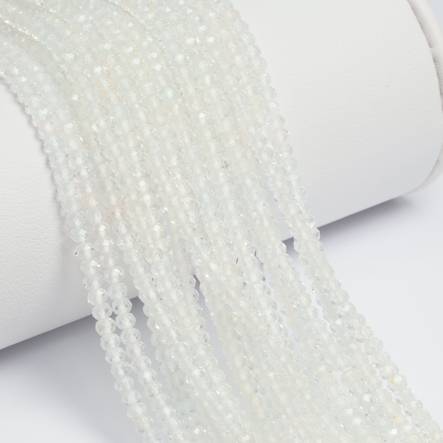 White Topaz 2.5mm Faceted Rondelles