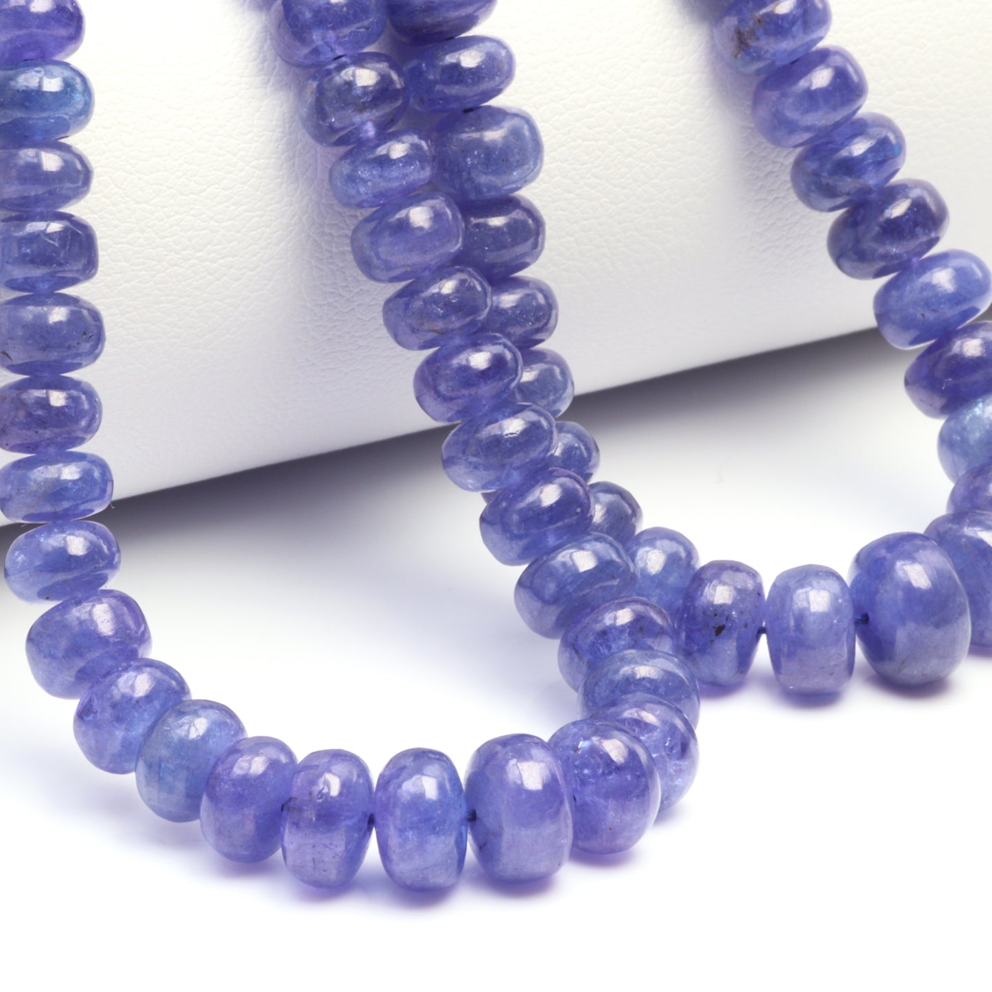 Blue Tanzanite 5mm - 8mm Smooth Rondelles Bead Strand