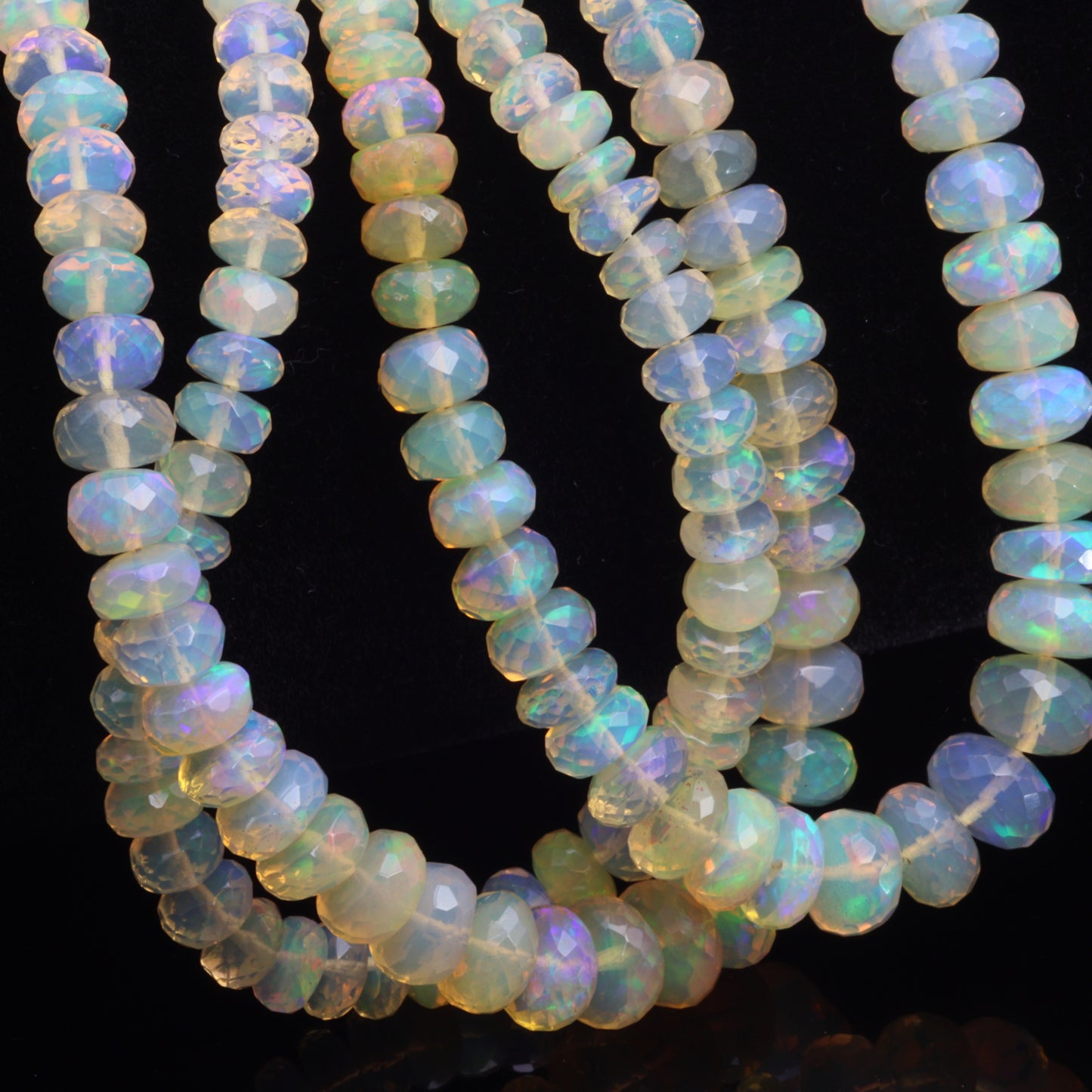 Yellow Ethiopian Opal 5mm Faceted Rondelles