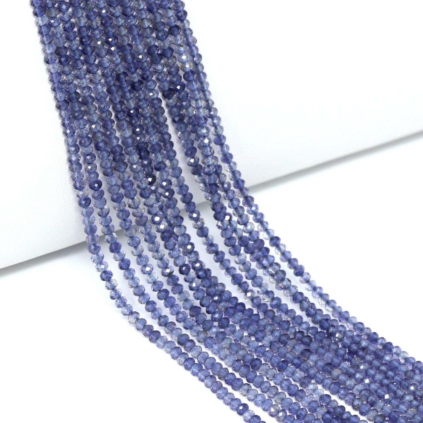 Blue Iolite 2mm Faceted Rondelles Bead Strand