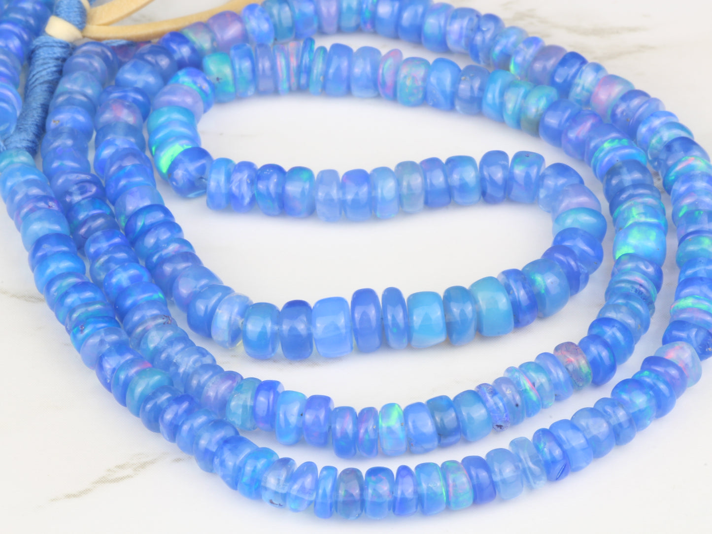 Purple Ethiopian Opal 4mm Smooth Rondelles