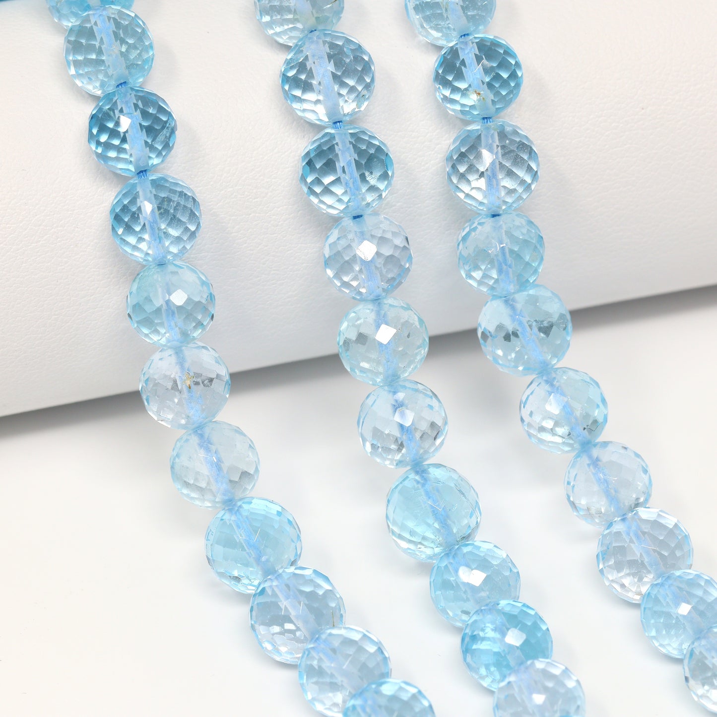Sky Blue Topaz 8mm Faceted Rounds Bead Strand
