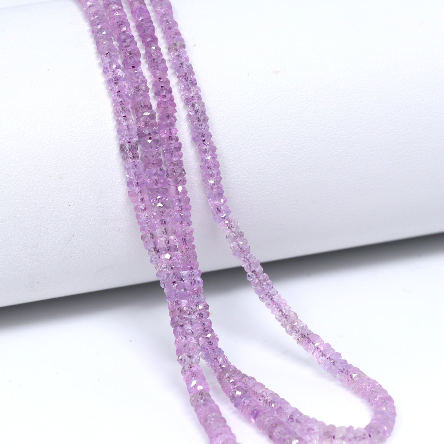 Purple Sapphire 2mm – 4.5mm Hand Faceted Rondelles Bead Strand