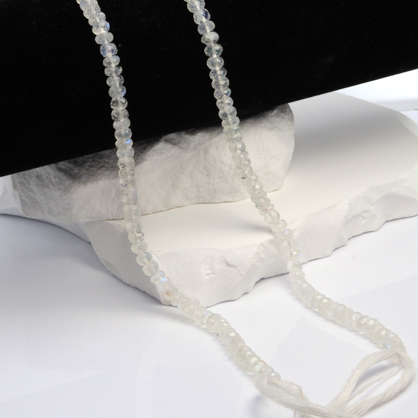 Blue Rainbow Moonstone 4.5mm Faceted Rondelles