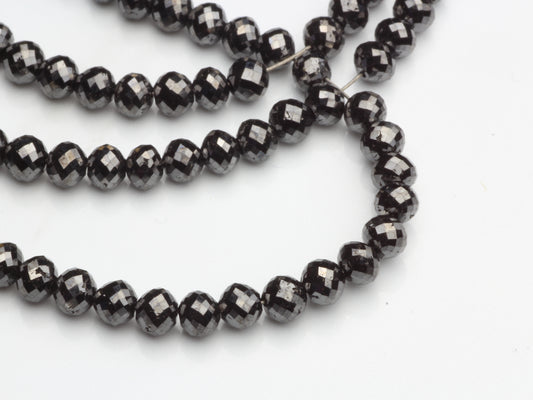 Black Diamond 3.75mm Faceted Rondelles