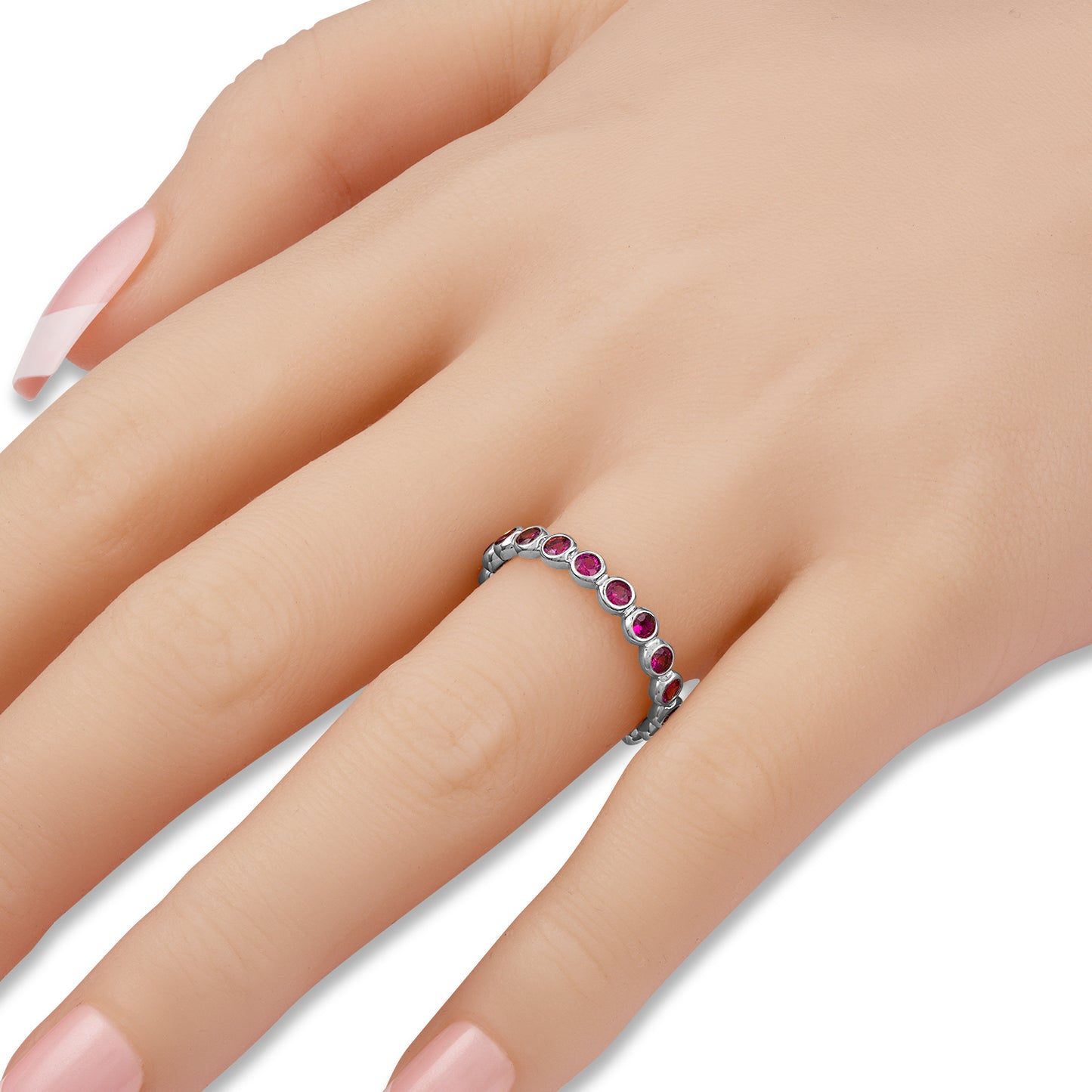 Bezel Set Ruby Eternity Band