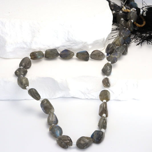 Labradorite 12x9mm Smooth Nuggets Bead Strand