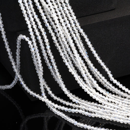 Rainbow Moonstone 2.5mm Faceted Rounds Bead Strand