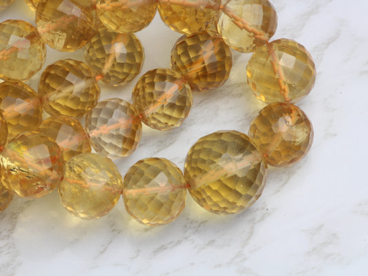 Dark Yellow Citrine 8mm Faceted Rounds