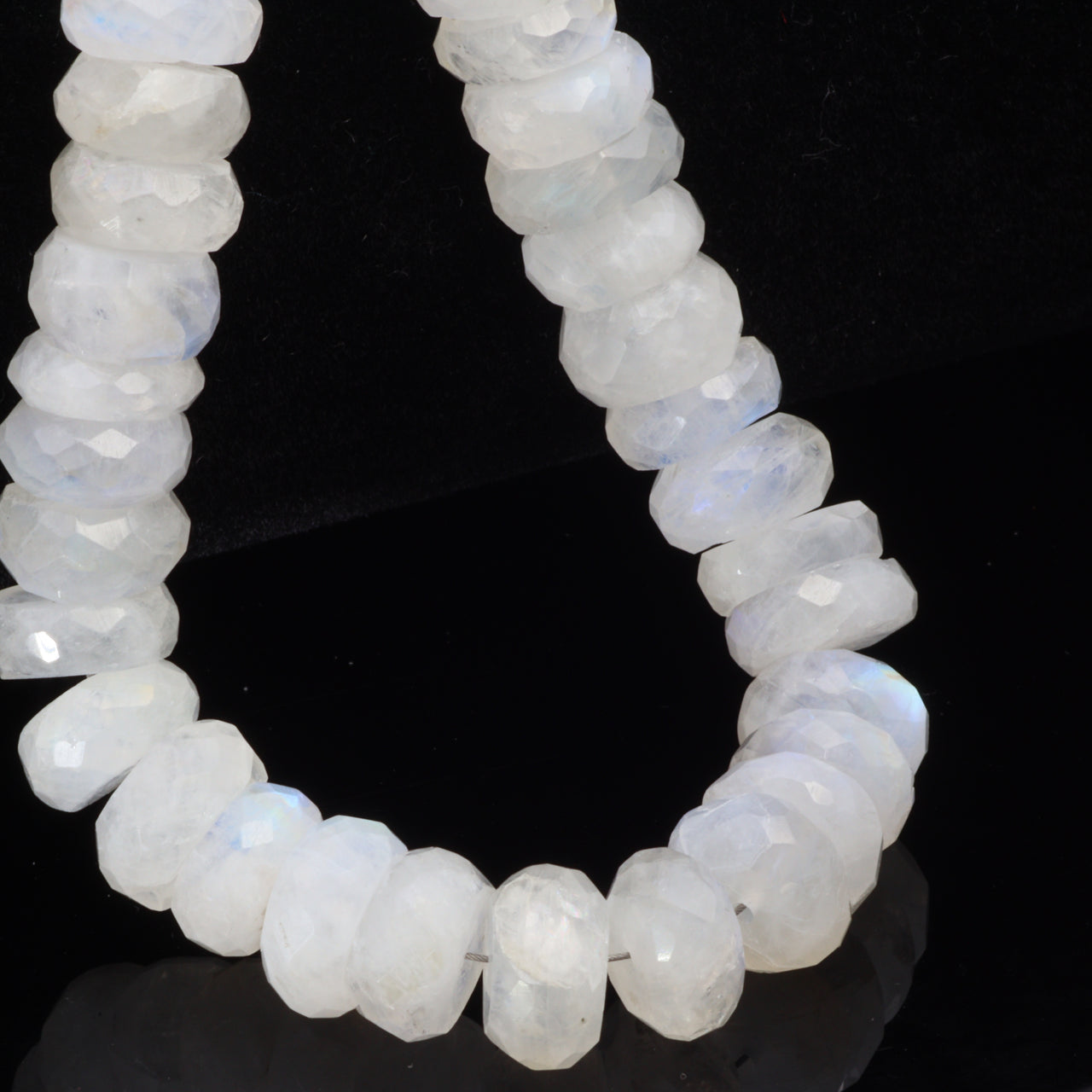 Rainbow Moonstone 9mm Faceted Rondelles