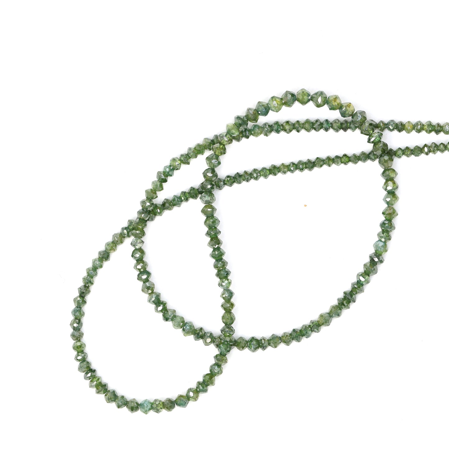 Green Diamond 1.7 Faceted Rondelles