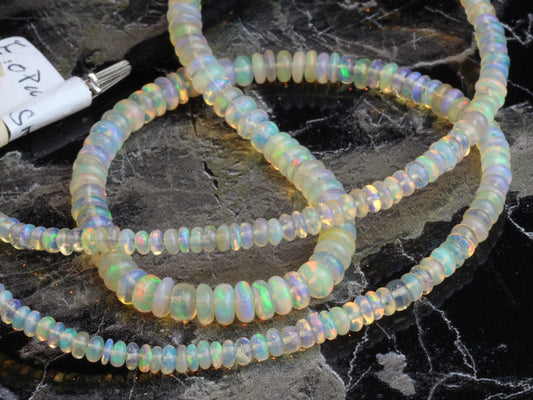 Yellow Ethiopian Opal 3mm Smooth Rondelles