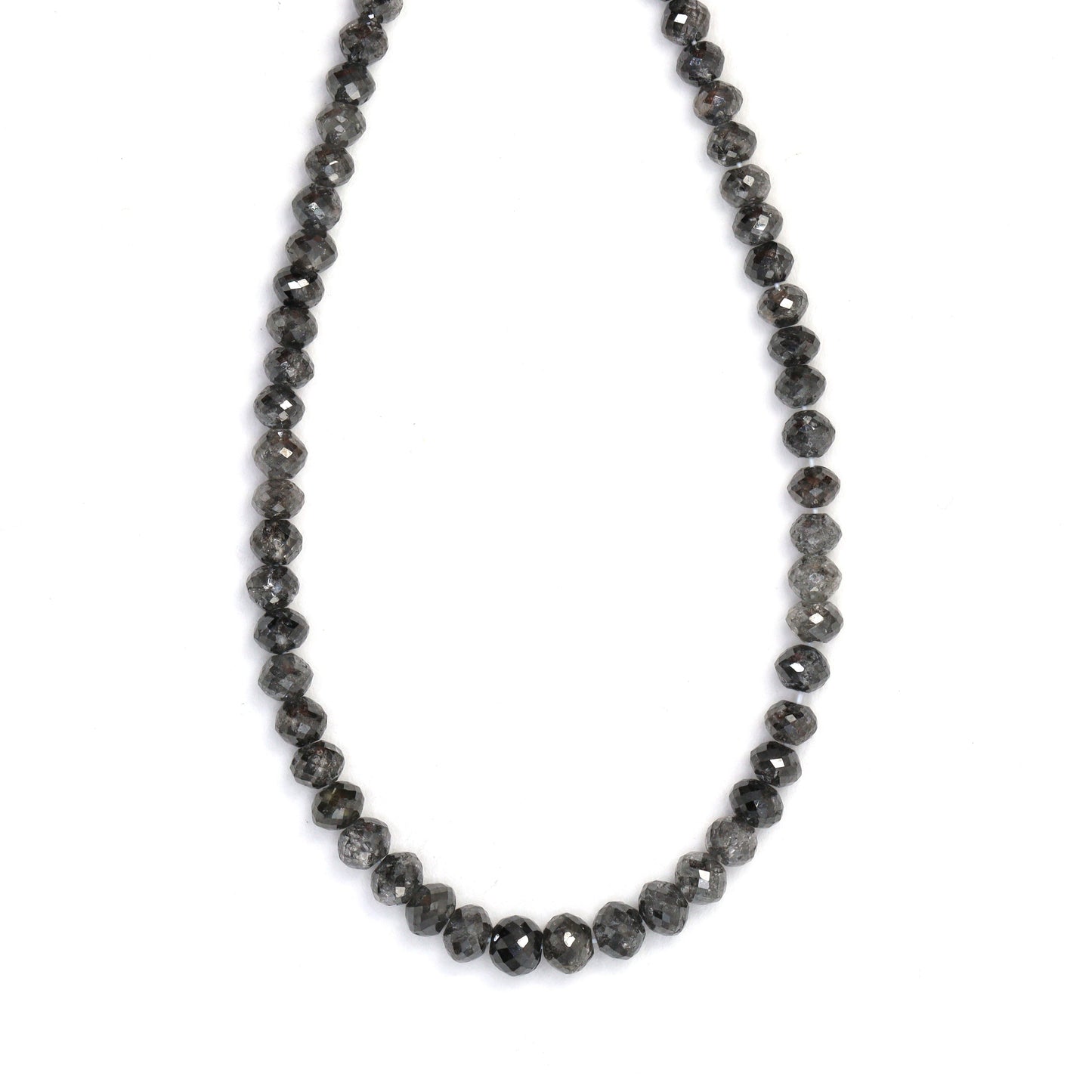 Gray Diamond 2.5mm - 4mm Hand Faceted Rondelles Bead Strand