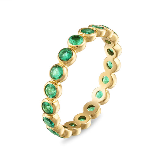 Bezel Set Emerald Eternity Band