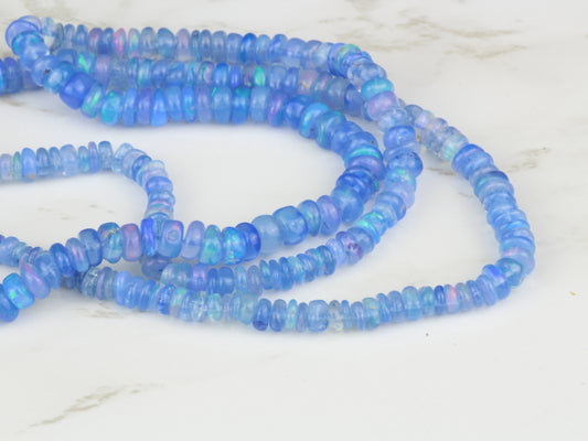 Purple Ethiopian Opal 3mm Smooth Rondelles