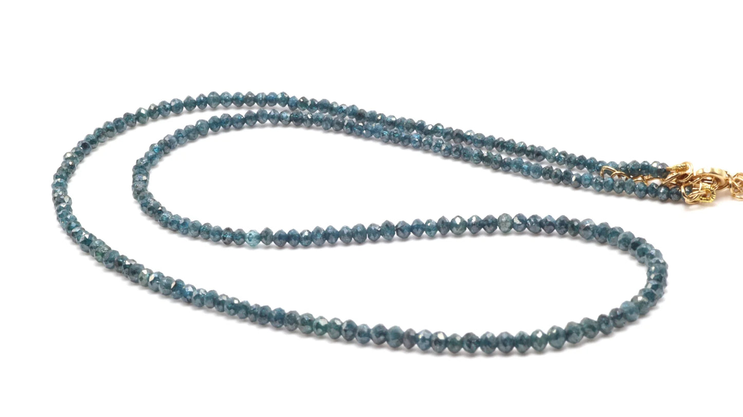 18k Blue Diamond Bead Necklace (~16ct)