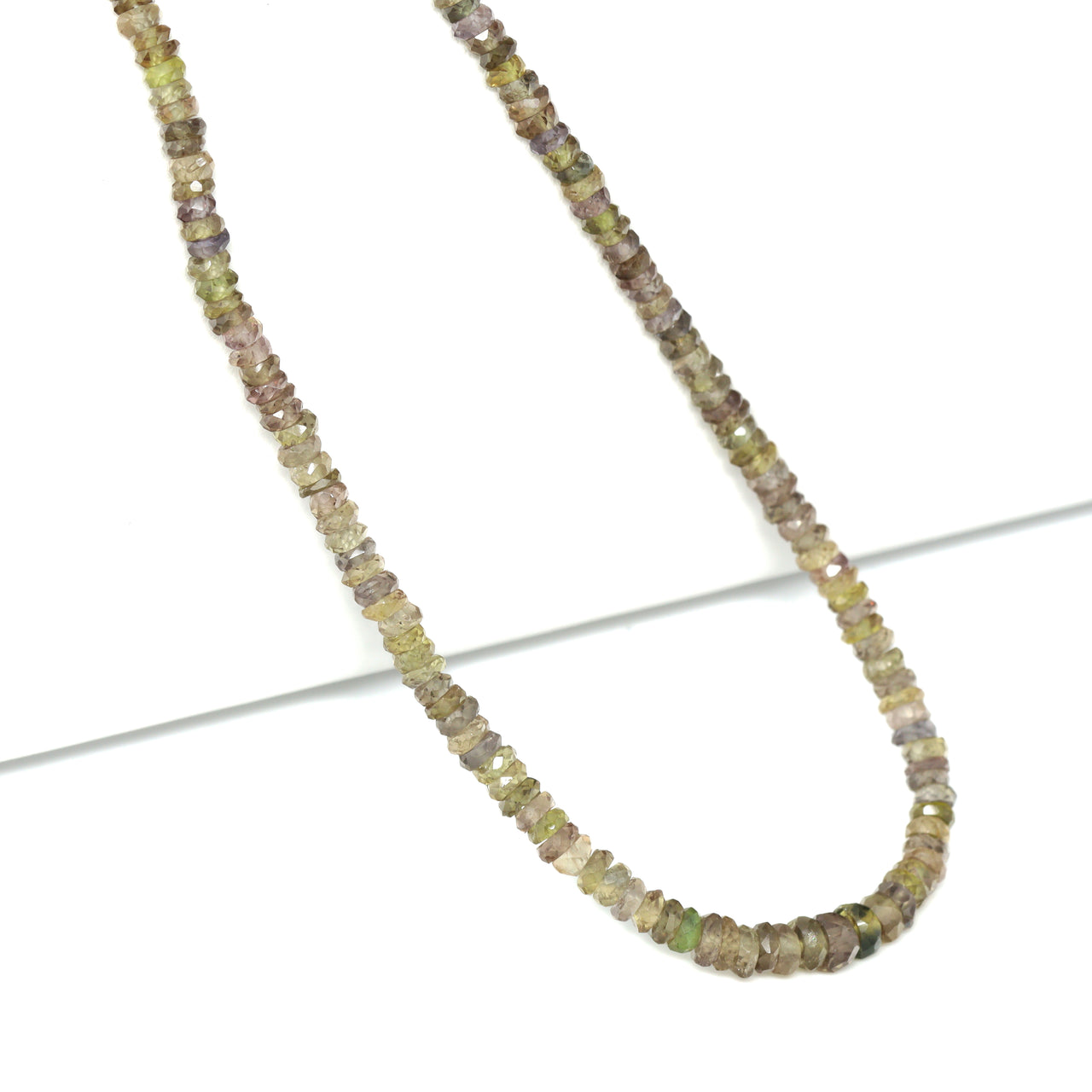 Brown Sapphire 3mm – 4mm Hand Faceted Rondelles Bead Strand