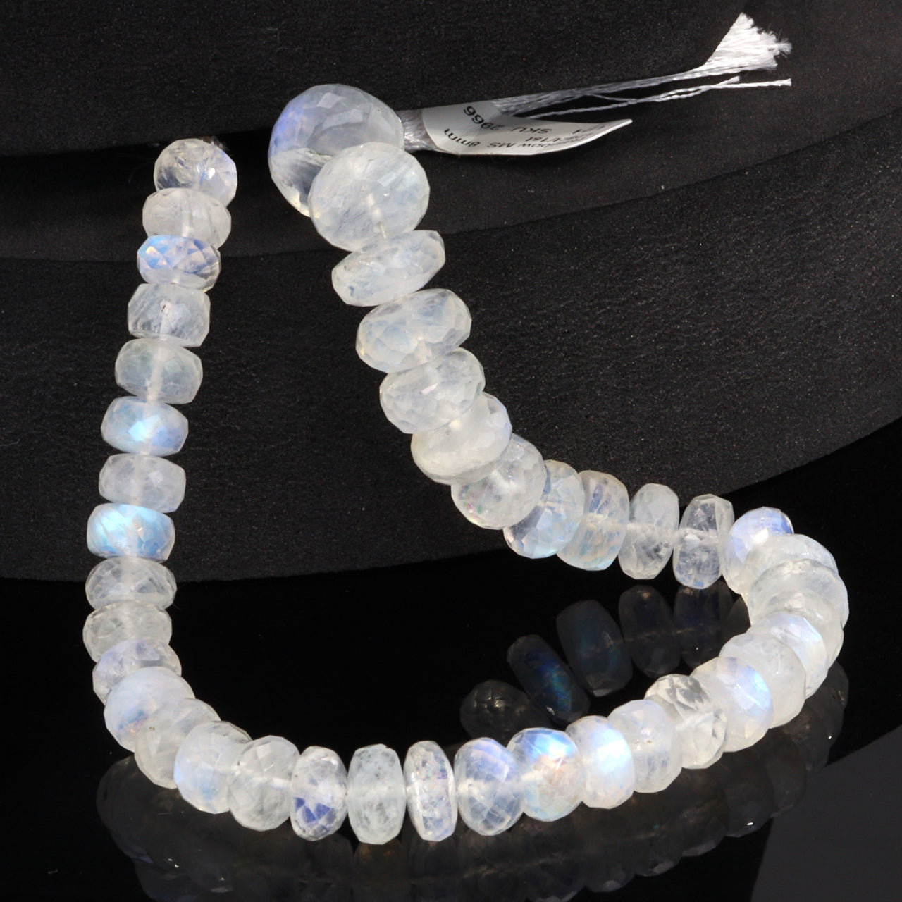 Blue Rainbow Moonstone 8mm Faceted Rondelles