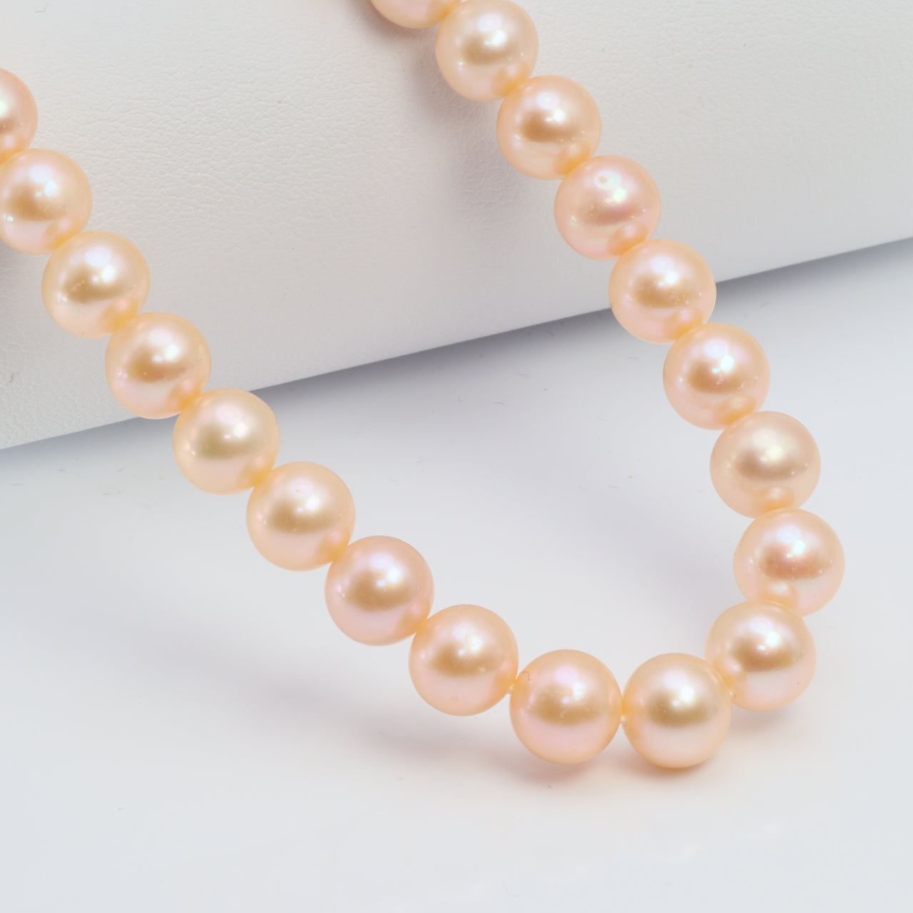 Golden Peach Freshwater Pearl 8mm Smooth Rounds