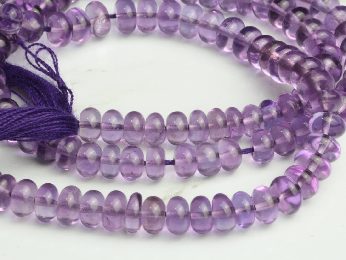 Light Purple Amethyst 4.5mm Smooth Rondelles
