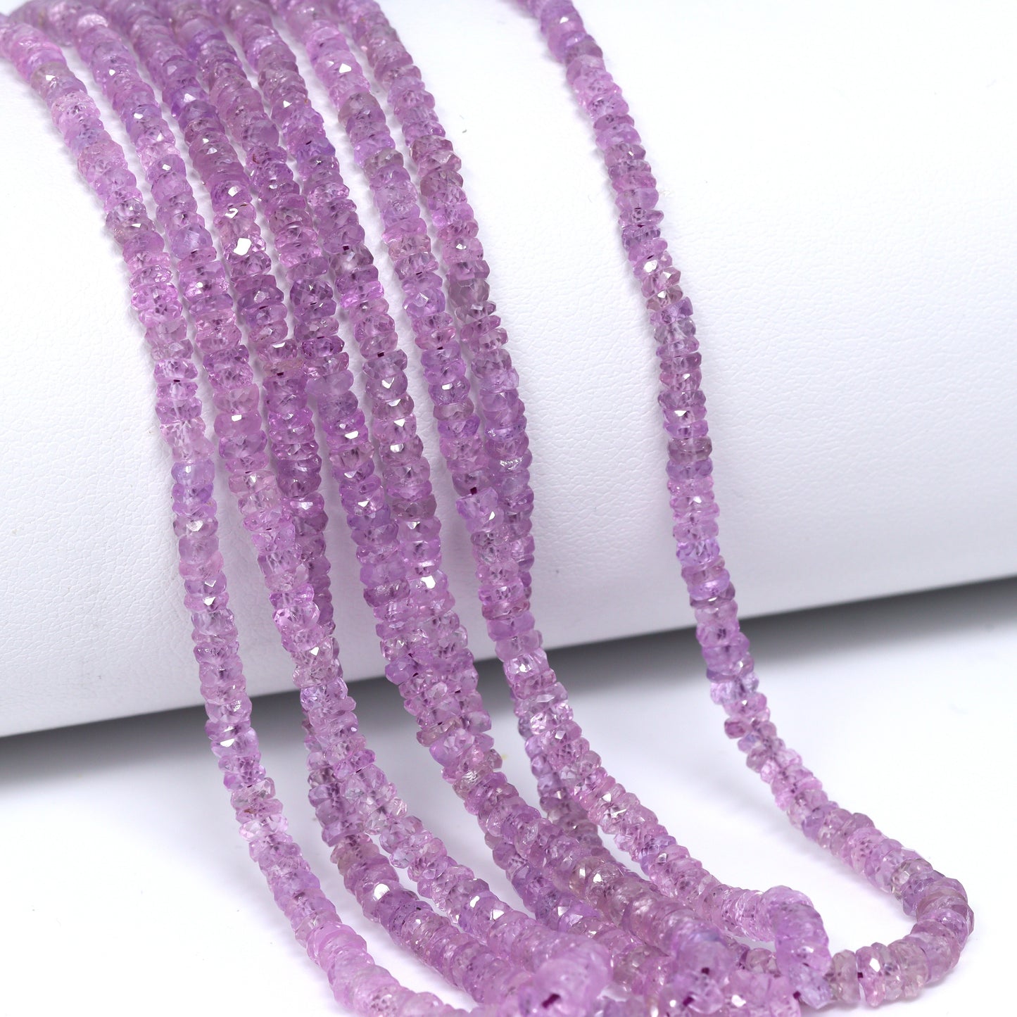 Purple Sapphire 2.5mm – 4.5mm Hand Faceted Rondelles Bead Strand