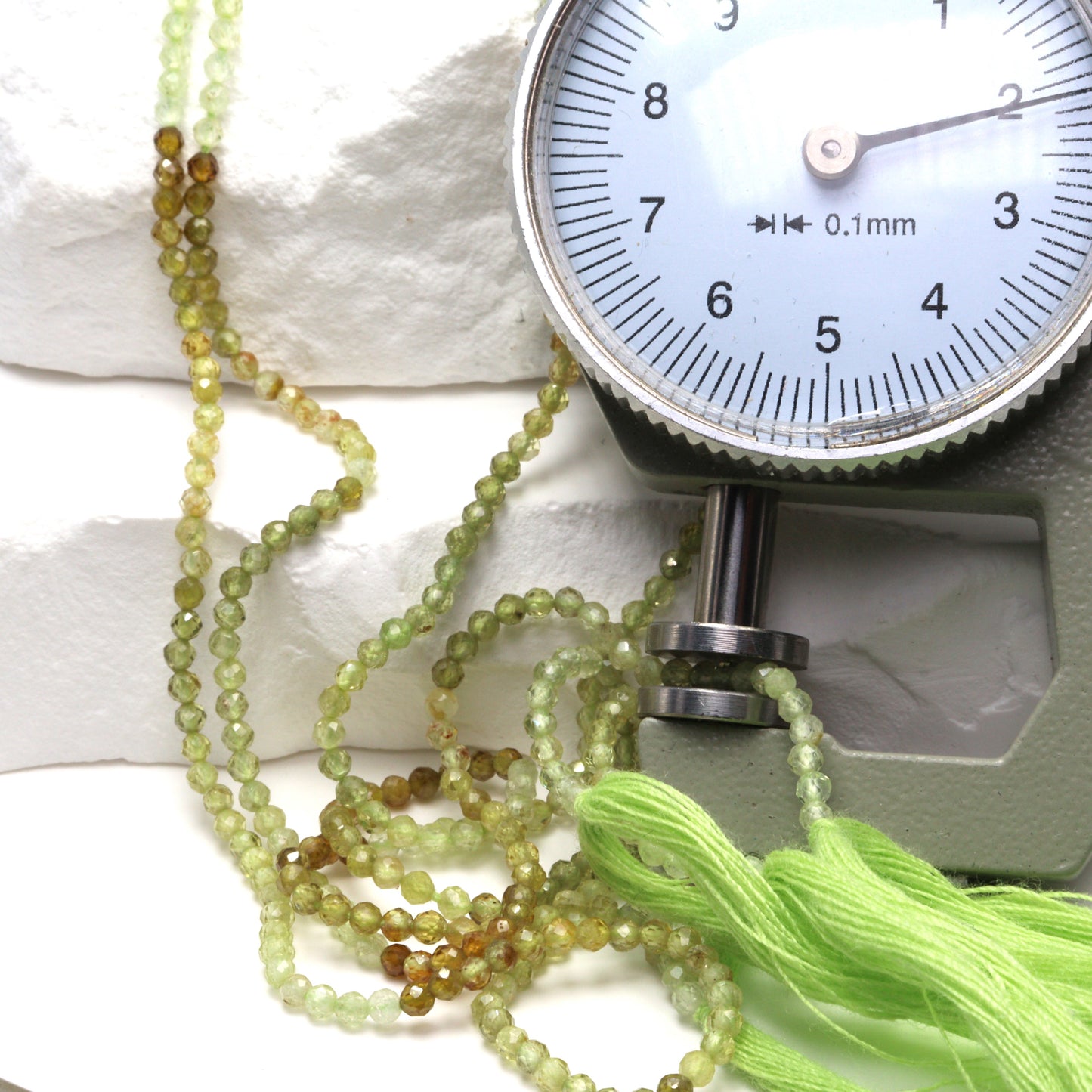 Ombre Green Grossular Garnet 2mm Faceted Rounds