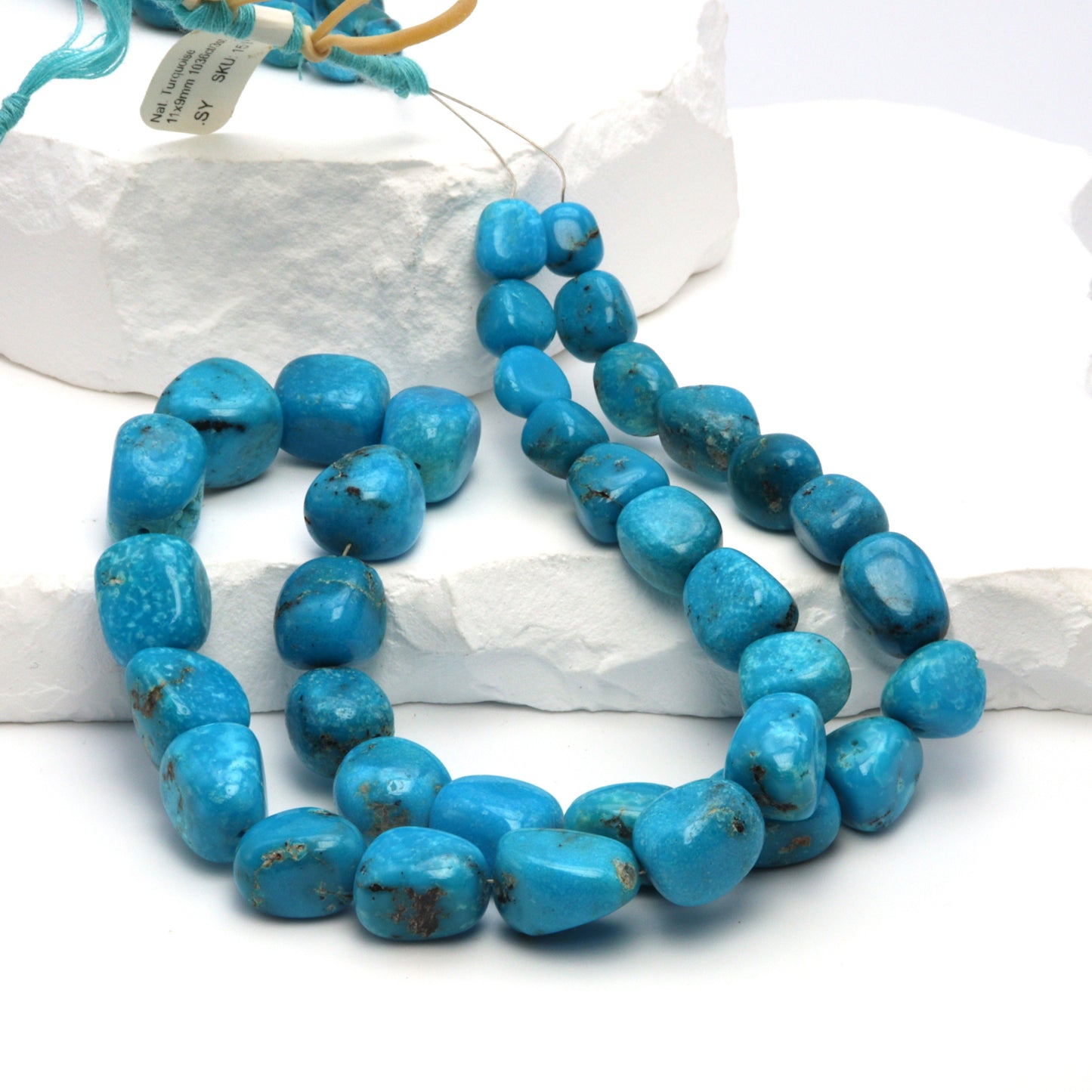 Natural Blue Turquoise 11x9mm Smooth Nuggets