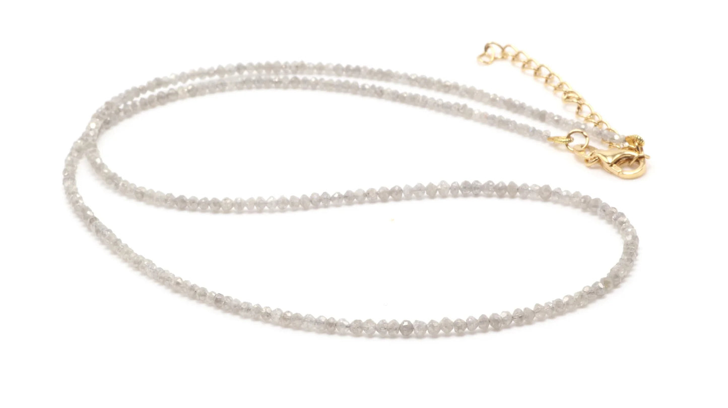 18k Gray Diamond Bead Necklace (~16ct )