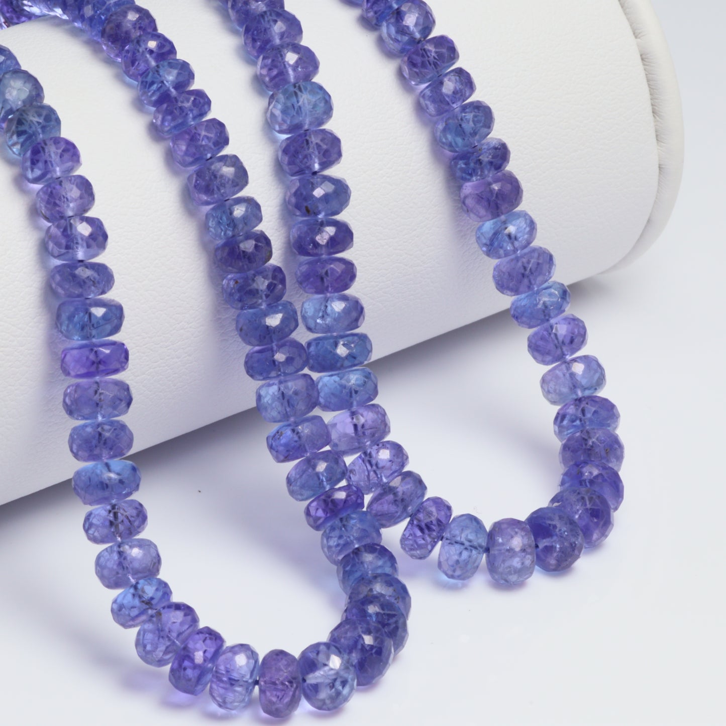 AAA Tanzanite 4mm - 6mm Hand Faceted Rondelles Bead Strand