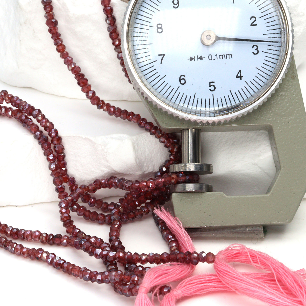 Coated Rhodolite Garnet 2.5mm Faceted Rondelles Bead Strand