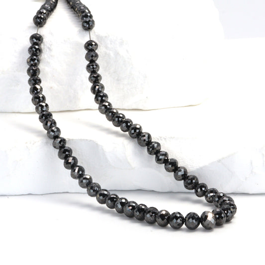 Black Diamond 4.5mm Faceted Rondelles