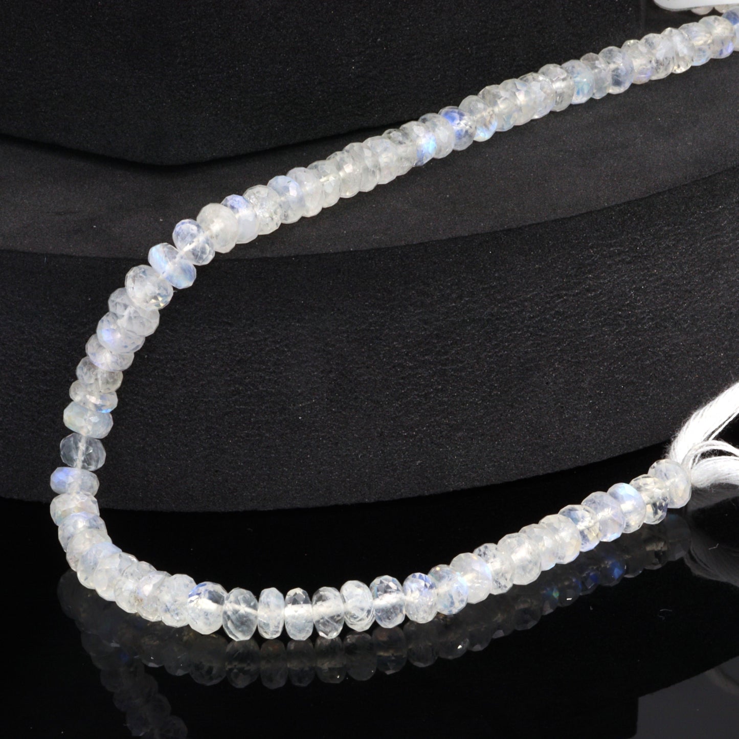 Blue Rainbow Moonstone 5.5mm Faceted Rondelles Bead Strand