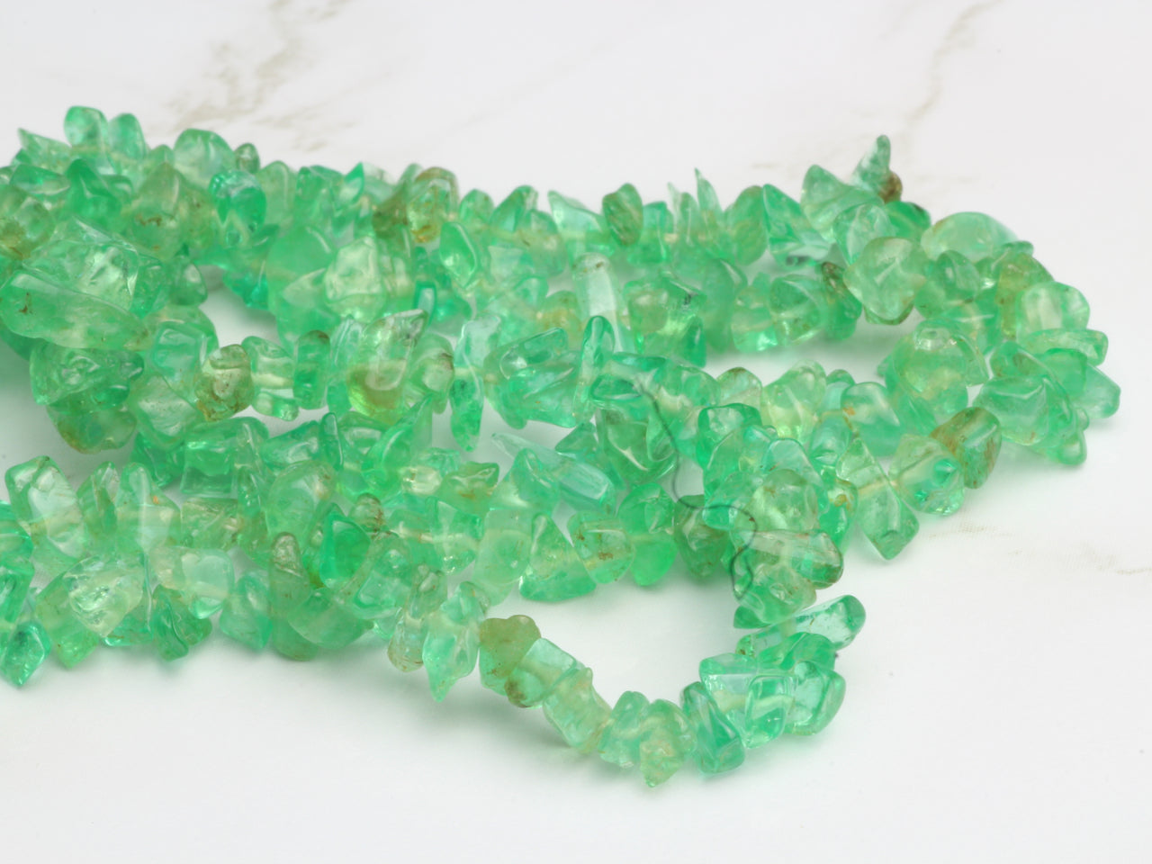 Colombian Green Emerald 4mm Smooth Chips