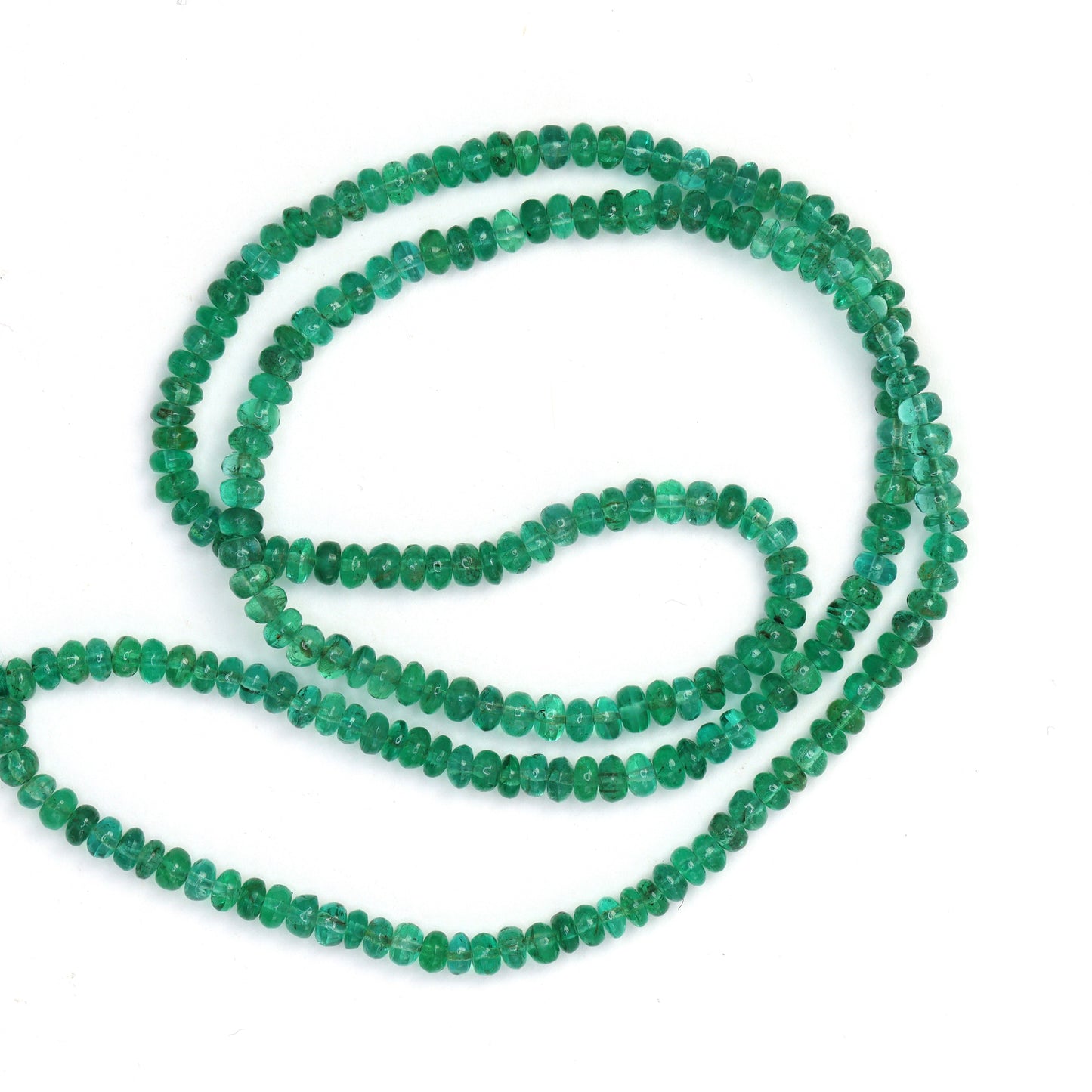 Green Emerald 3mm Smooth Rondelles Bead Strand