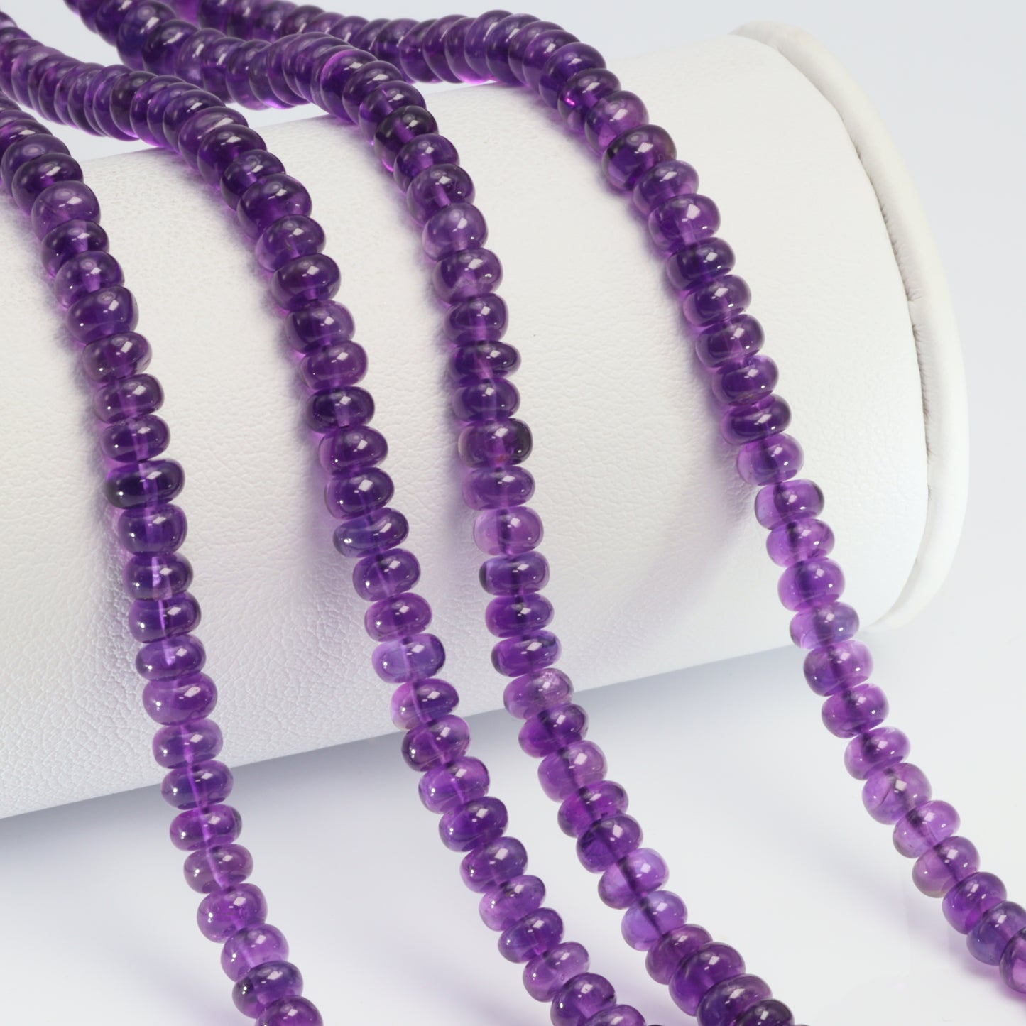 Purple Amethyst 4mm Smooth Rondelles