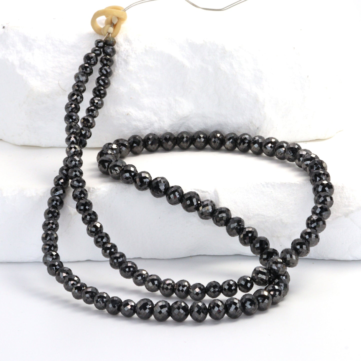 Black Diamond 3.5mm Faceted Rondelles