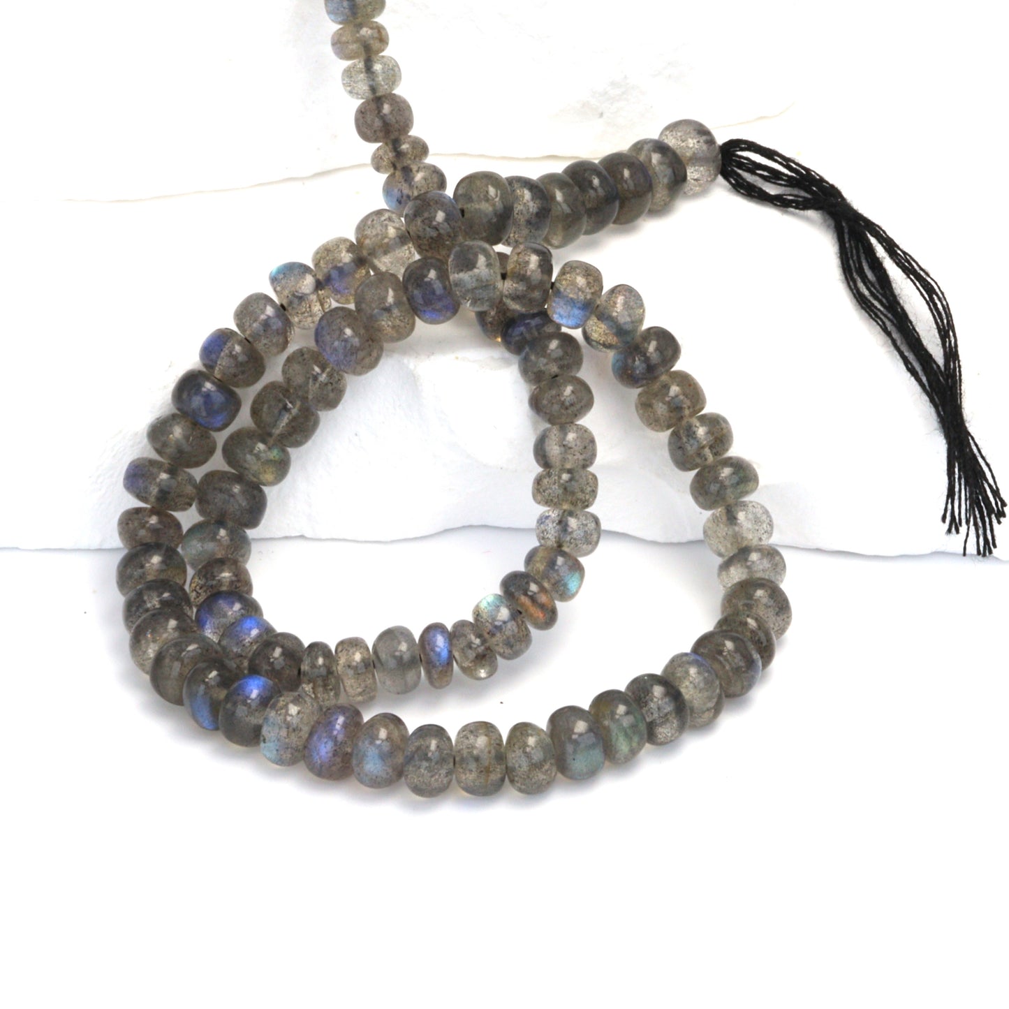 Blue Labradorite 5mm Smooth Rondelles