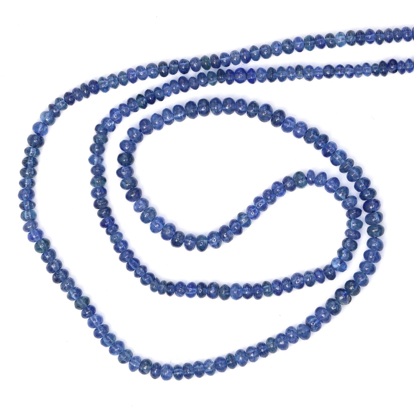 Cornflower Blue Sapphire 2.2mm - 3.5mm Smooth Rondelles Bead Strand