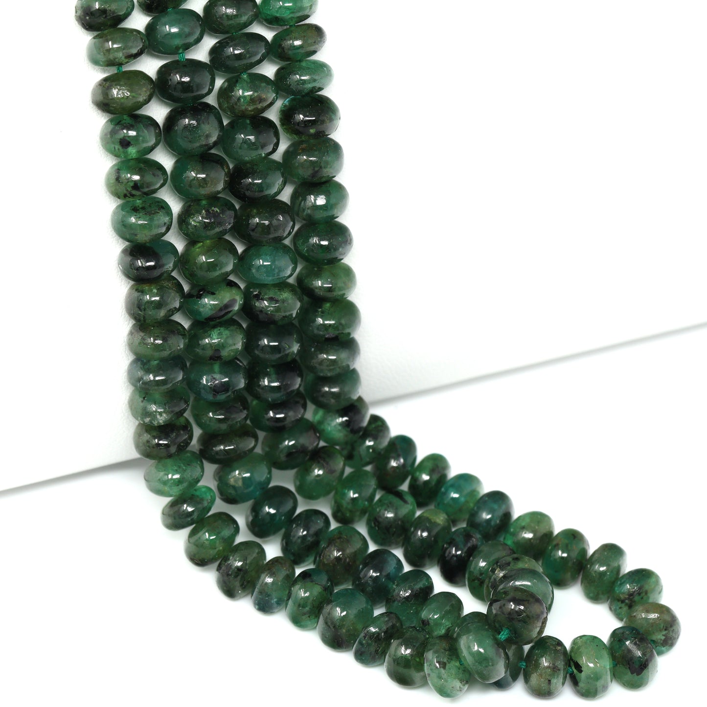 Green Emerald 6mm Smooth Rondelles Bead Strand