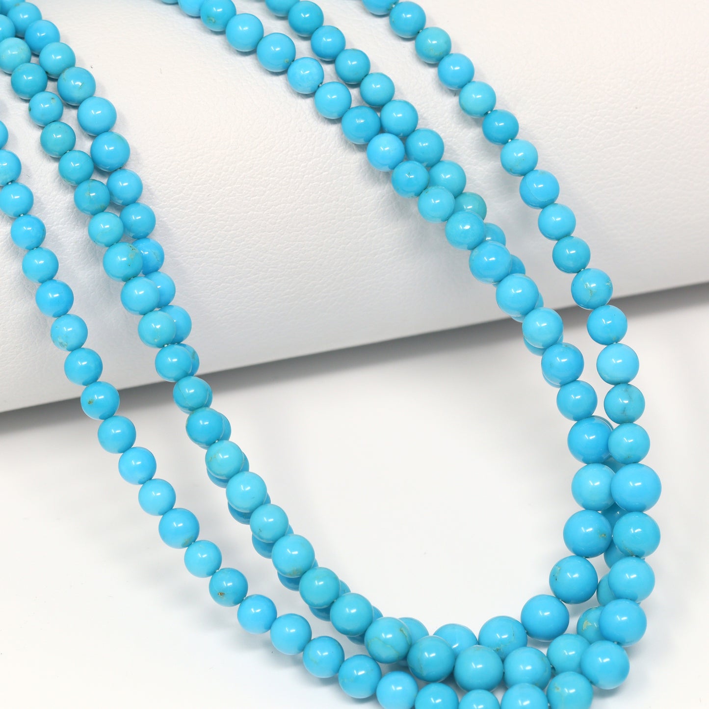 Natural Blue Turquoise 3mm – 4mm Smooth Rounds Bead Strand