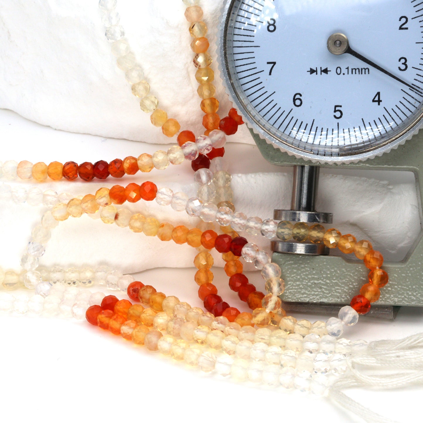 Ombre Mexican Fire Opal 3.5mm Faceted Rondelles Bead Strand